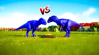 One Spiderman T-Rex vs Other Big Colorful Dinosaurs in Jurassic World! I-Rex vs T-Rex Dino Fight!