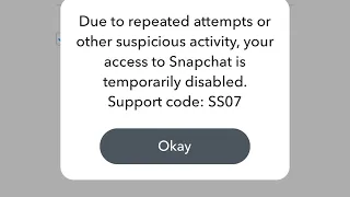 Snapchat due to repeated failed how to fix snapchat SS01 error with prove