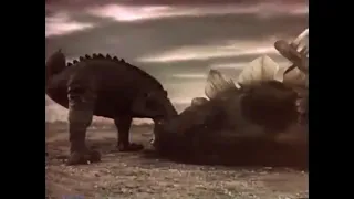 Journey to the Beginning of Time (1955) Ceratosaurus vs Stegosaurus