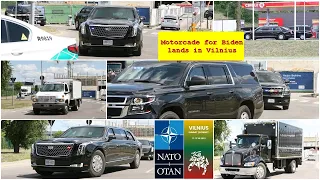 NATO Summit. Biden' s motorcade lands in Vilnius and refuels in local gas station