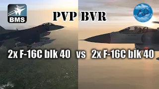 Falcon BMS - F-16C blk 40s vs 2x F-16C blk 40s | PvP BVR