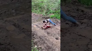 Girl mud fight #mud #females #girls #fight # woods #friends # wilderness #streams #like #fun #funny