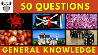 General Knowledge Quiz Trivia #20 | Atom, Pirate Flag, Sakura, Onion, Disney Castle, Domino