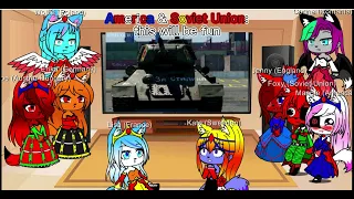 CountryFurries (kingdom universe) react to: War thunder: T-34 / 85 VS M4A3 Sherman