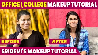 Office College Makeup Look Tutorial By Sridevi Ashok | IBC Mangai | Makeup Tutorial