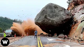 Tragic Moments! Catastrophic Rockfalls Failures Filmed Seconds Before Disaster Should Never Watch