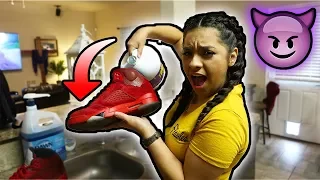 MY CRAZY WIFE BLEACHED MY JORDANS!! (PUNISHMENT GONE WRONG)