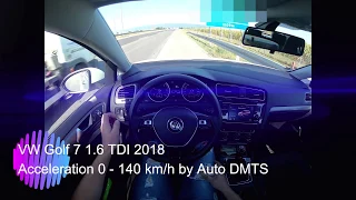 2018 VW Golf 7 1.6 TDI 115HP POV Acceleration 0 - 140 km/h by D4MieN