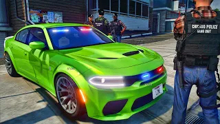 Playing GTA 5 As A POLICE OFFICER Friday Gang unit Patrol| Dodge Hellcat| GTA 5 Lspdfr Mod| 4K