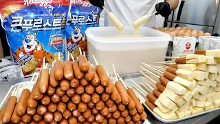 외국인도 줄서서 먹는 시리얼 핫도그! 입천장이 테러 날 정도로 바삭한 핫도그! / Popular Cheese Cereal Hot Dog / Korean street food