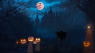 A night in Dracula's castle | Heavy rain and thunder, Spooky Halloween ambience