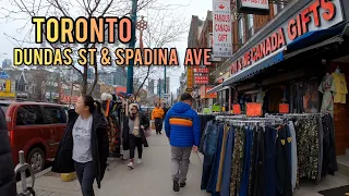 Toronto Downtown walking Tour On  Spadina Ave & Dundas St Canada 🇨🇦