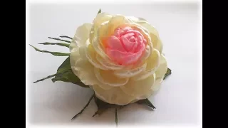 МК Пышная РОЗА из ленты своими руками. Роза КАНЗАШИ DIY Kanzashi Rose