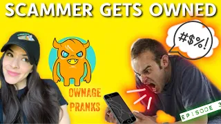 I COLLABED W/ OWNAGE PRANKS AND THIS SCAMMER LOST HIS MIND! 😂 | IRLrosie #scambaiting #scamcalls
