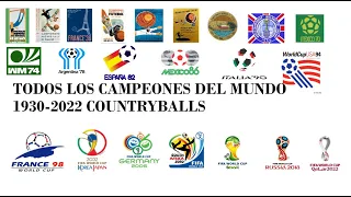 TODOS LOS CAMPEONES DEL MUNDO EN COUNTRYBALLS 1930-2022 (Último video de countryballs) | Huanez