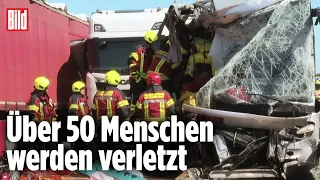 Reisebus-Unfall auf der A12: Heftiger Zusammenstoß mit Tanklaster | Brandenburg