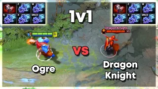 Ogre vs Dragon Knight with Basher and 5x Moonshard | Level 30 Dota 2 1v1 | Who Will Win?