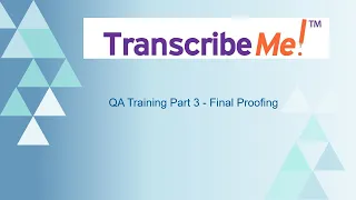 QA Training Part 3 -  Final Proofing