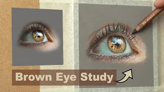 Pastel Portrait Tips ~ How to draw a realistic Brown Eye using Pastel Pencils. Narrated Tutorial.