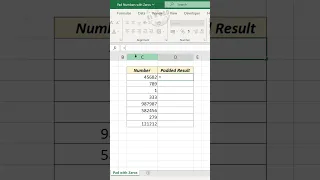 Pad Numbers with Zeros | Microsoft Excel Trick