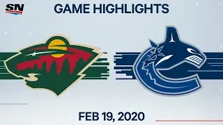 NHL Highlights | Wild vs Canucks – Feb. 19, 2020