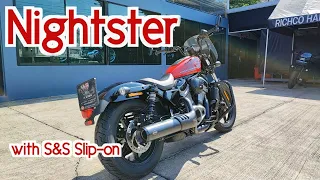 Nightster with S&S Slip-on Walkaround Close up details + Rev