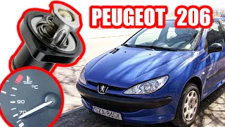 Objawy uszkodzonego Termostatu Wymiana Peugeot 206 1.1 - 1.4  8v / Citroen  | 4K