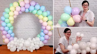 Pastel Rainbow Balloon Circle Arch