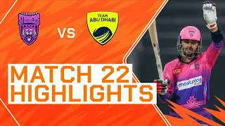 2023 Abu Dhabi T10, Match 22 Highlights: New York Strikers vs Team Abu Dhabi | Season 7