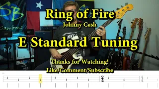 Ring of Fire - Johnny Cash (Bass Cover with Tabs)