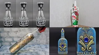 4 ИДЕИ потрясающего декора бутылок! Супер-красивый подарочный декор, рукоделие , поделки