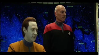Captain Picard and Lt. Commander Data In Stellar Cartography