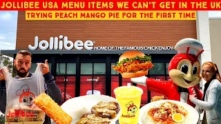 Trying ALL The Jollibee Menu Items We Can't Get In The UK - Peach Mango Pie, Palabok & More
