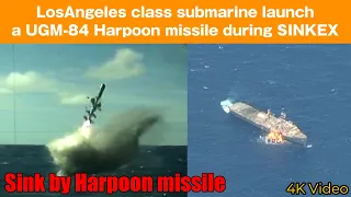 LosAngeles class submarine launch a Harpoon missile during SINKEX