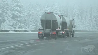 11-25-19 Snoqualmie Pass, WA - Jackknifed 18-wheeler and Snowy Travel