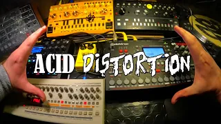 ACID DISTORTION - DAWLESS TECHNO JAM / #octatrack  #techno #roland #acid #303 #behringer #tr909