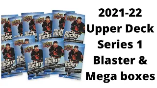 2021-22 Upper Deck hockey blaster box and mega box breaks: Hunting for Trevor Zegras Young Guns card