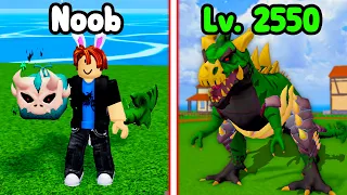 Noob To Pro Level 1 - 2550 WITH T-REX FRUIT in Blox Fruits!