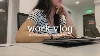 [work vlog] what is it like to work in IT, potluck for lunch, work week in philippines 👩🏻‍💻