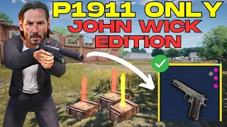 Only P1911! 🤯 Impossible John Wick Pistol Challenge vs LVL 6 Players / PUBG METRO ROYALE