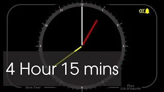 4 Hour 15 Minutes - Analog Clock Timer & Alarm - 1080p - Countdown