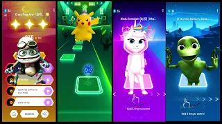 Crazy Frog vs Pikachu vs Talking Angela vs Alien  Tiles hop  // Tiles Hop Gamer