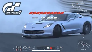 [Gran Turismo 7] Drift Trial at Tsukuba Circuit CORVETTE C7 Over 42K pt / 筑波 ドリフトトライアル 4.2万pt
