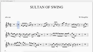 SULTANS OF SWING Dire Straits backing track sheet music alto sax - Tony Battaglia.