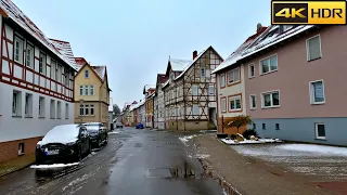 Drive in a Snowy German Village | Driving in Thuringia | Driving in Germany [4K HDR]