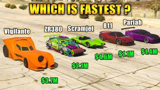 GTA 5 ONLINE : Scramjet vs Vigilante vs ZR380 vs Pfister 811 vs Pariah (Which is Fastest?)