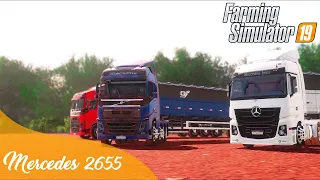 MERCEDES 2655 CARREGADO DE AMENDOIM 80.000 LITROS NA CAÇAMBA | Farming Simulator 19 - Logitech G27