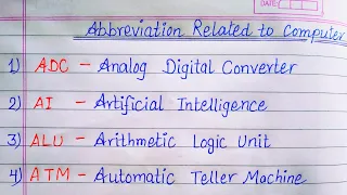 Abbreviations (Short Term) Full Form and Short Forms  in English ll Important Full Name