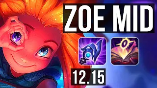 ZOE vs SYLAS (MID) | 6/1/6, 900+ games, 1.2M mastery, Dominating | KR Diamond | 12.15