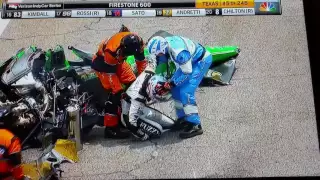 Wreck at Indy Race in Texas.  Coner Daly Reaction